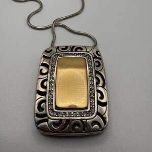 Brighton Rhythms Reversible Black Two-Tone Pendant Necklace